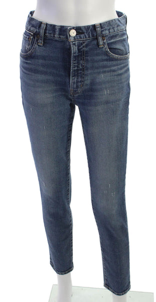 Moussy Womens Tapered Jeans Blue Mid Rise Button Fly Size 27
