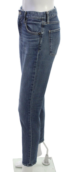 Moussy Womens Tapered Jeans Blue Mid Rise Button Fly Size 27