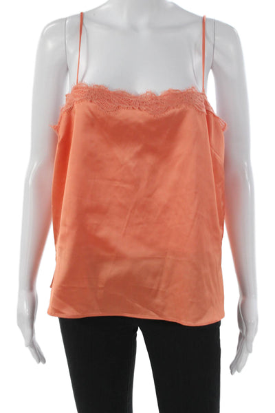 Heartloom Women Sleeveless Tank Square Neck Orange Polyester Size L