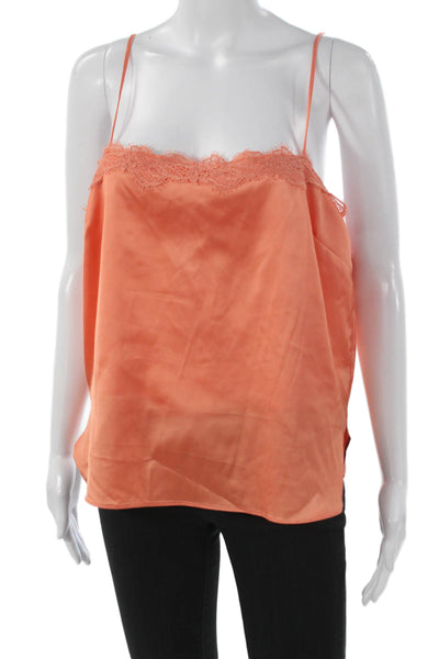 Heartloom Women Sleeveless Tank Square Neck Orange Polyester Size L