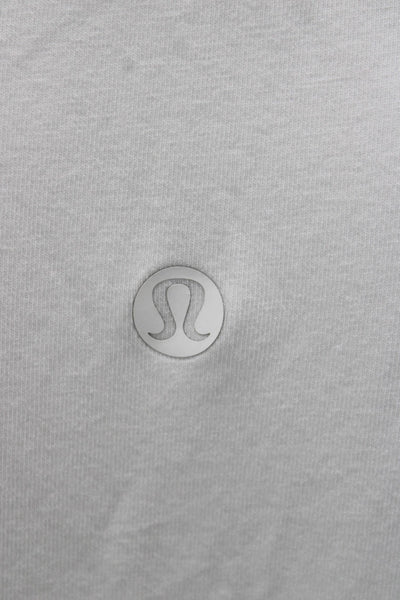 Lululemon Women Basic V-Neck Short Sleeve White Cotton Blend T-Shirt Size 4