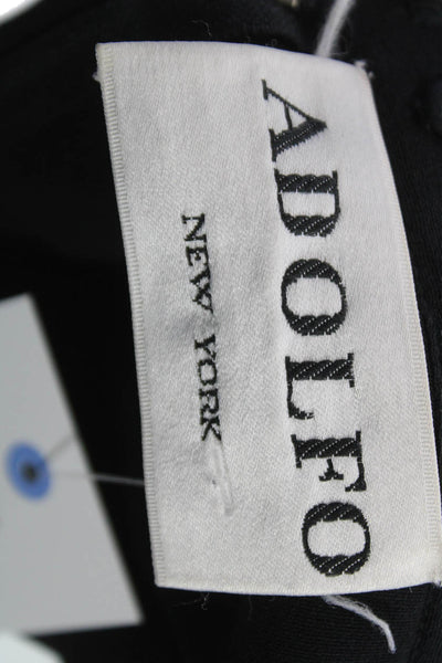 Adolfo Women Pleated Rayon Skirt Black Zip Size S
