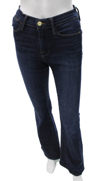 Frame Women Bootcut Jeans Blue Mid Rise Cotton Blend Size 26