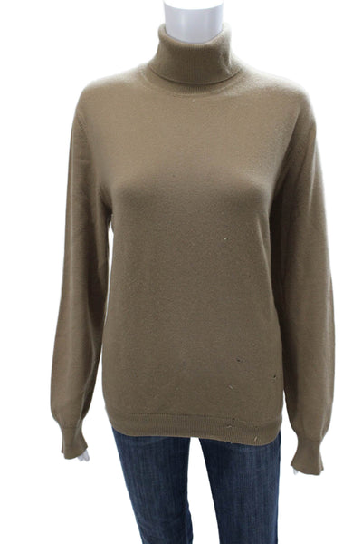 Malo Womens Cashmere Pullover Turtleneck Sweater Beige Size S