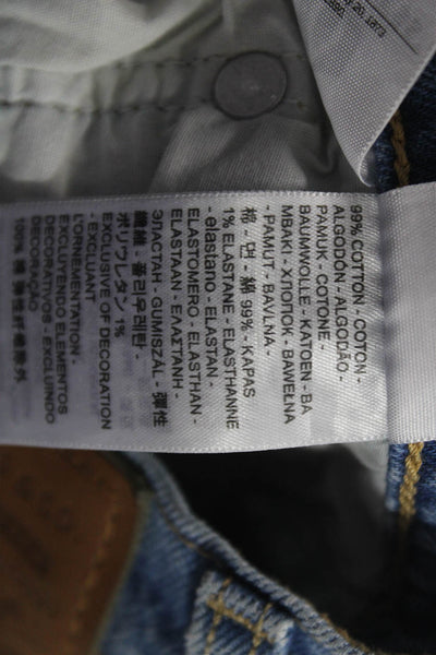 Levis Womens Straight Jeans Blue Button Mid Rise Cotton Size 27
