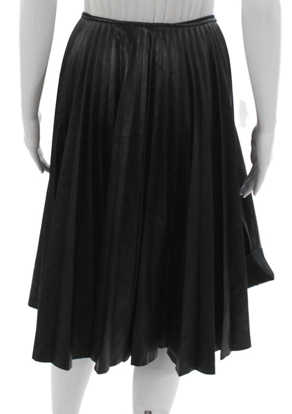 SF/ Z/ O Womens A-Line Skirt Black Polyurethane Button Knee Length Size 4