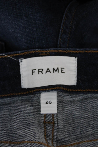 Frame Women Bootcut Jeans Blue Mid Rise Cotton Blend Size 26