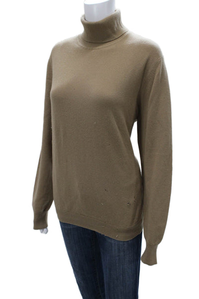 Malo Womens Cashmere Pullover Turtleneck Sweater Beige Size S