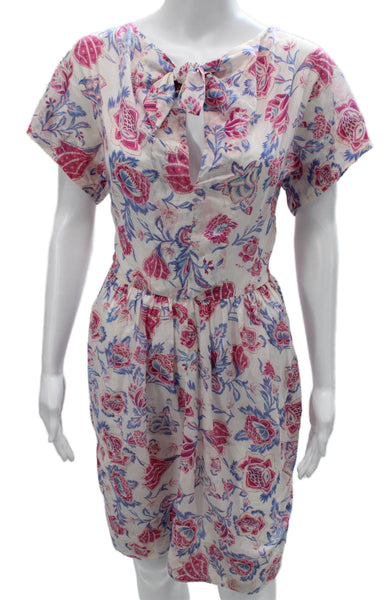 Isabel Marant Etoile Womens Multicolor Floral Cotton V-Neck Shift Dress Size 36