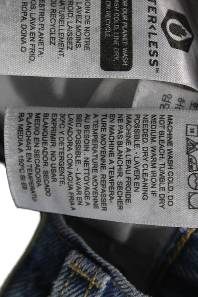 Levis Womens Straight Jeans Blue Button Mid Rise Cotton Size 27