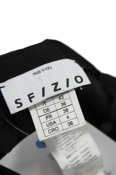 SF/ Z/ O Womens A-Line Skirt Black Polyurethane Button Knee Length Size 4