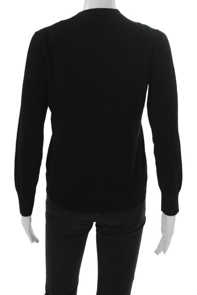 Minnie Rose Women Cardigan V-Neck Black Viscose Long Sleeve Size S