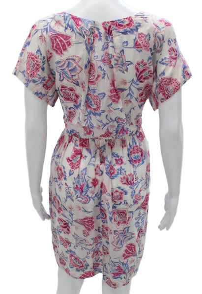 Isabel Marant Etoile Womens Multicolor Floral Cotton V-Neck Shift Dress Size 36