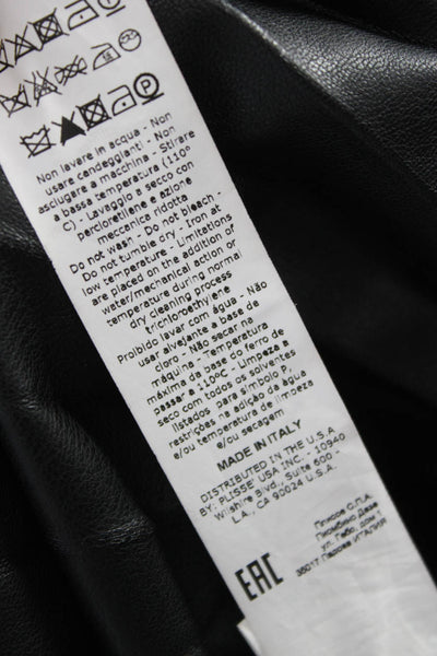 SF/ Z/ O Womens A-Line Skirt Black Polyurethane Button Knee Length Size 4