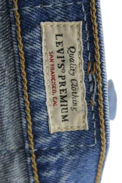 Levis Womens Straight Jeans Blue Button Mid Rise Cotton Size 27