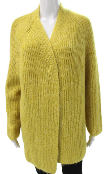 Zara Women Cardigan Skirt Black V-Neck Zip Cotton Long Sleeve Size S