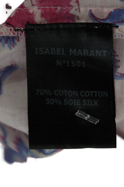 Isabel Marant Etoile Womens Multicolor Floral Cotton V-Neck Shift Dress Size 36
