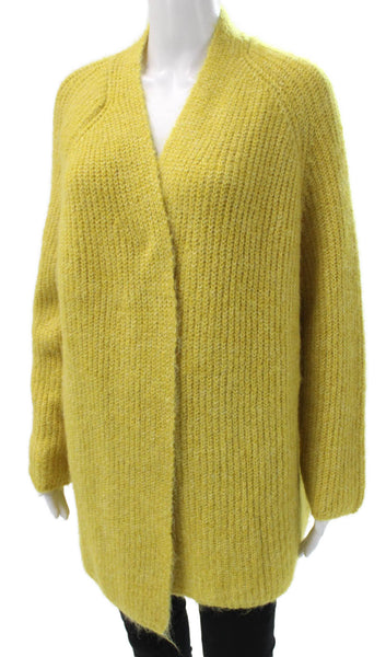Zara Women Cardigan Skirt Black V-Neck Zip Cotton Long Sleeve Size S
