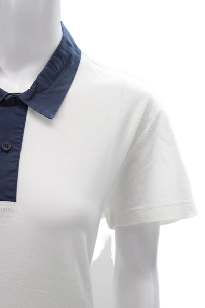 Orlebar Brown Womens Collared Cotton Polo Shirt Short Sleeve White Size L