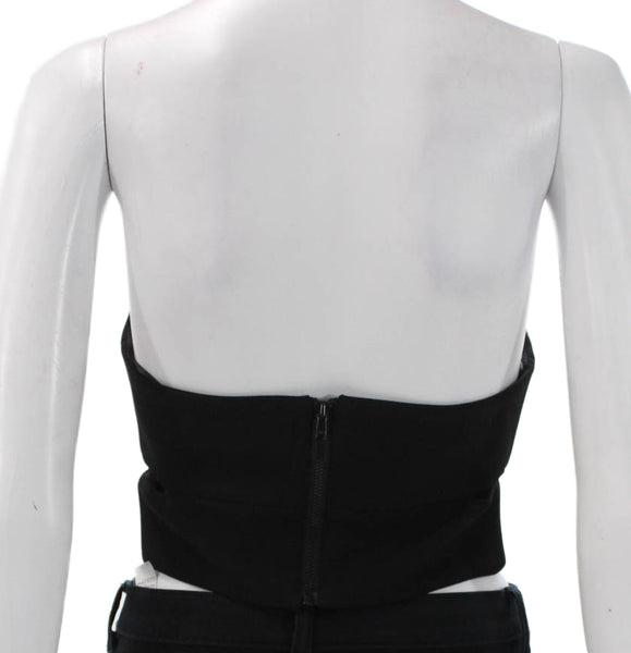 Zara Women Cardigan Skirt Black V-Neck Zip Cotton Long Sleeve Size S