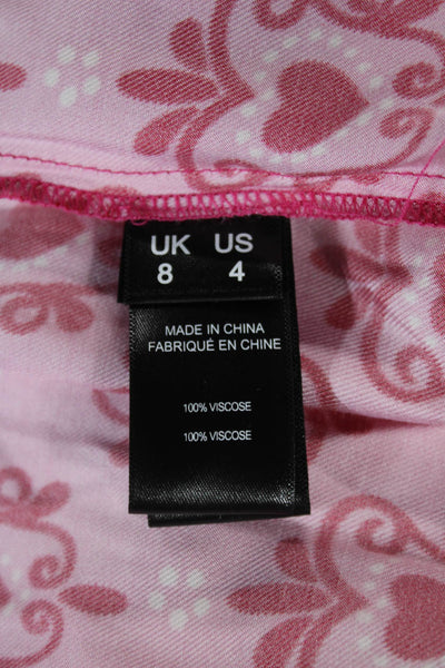 Kitri Women Pink Viscose Maxi Dress Short Sleeve Round Neck Zip Size 8