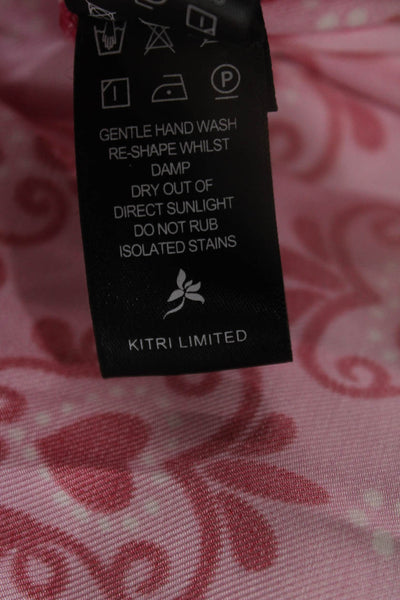 Kitri Women Pink Viscose Maxi Dress Short Sleeve Round Neck Zip Size 8