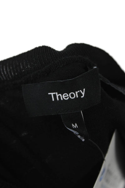 Theory Womens Black Maxi Dress Sleeveless Cotton Round Neck Pullover Size M