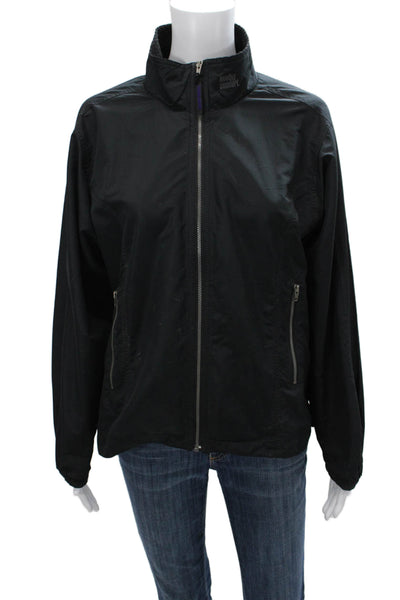 Moving Comfort Womens Windbreaker Black Zip Long Sleeve Polyester Size S