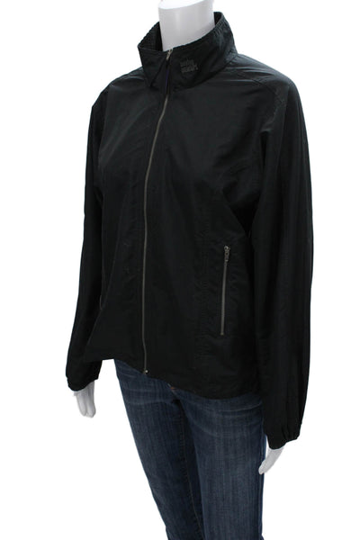 Moving Comfort Womens Windbreaker Black Zip Long Sleeve Polyester Size S