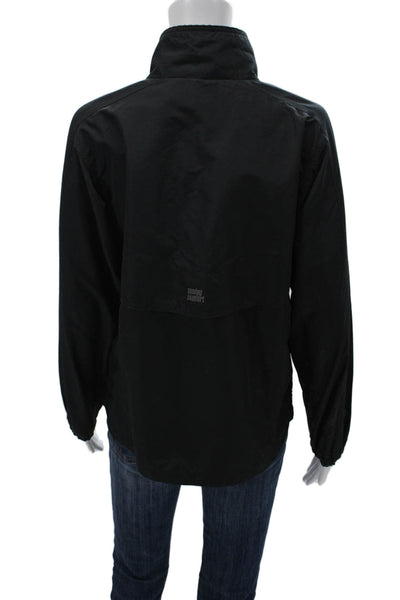 Moving Comfort Womens Windbreaker Black Zip Long Sleeve Polyester Size S