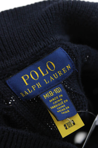 Polo Ralph Lauren Girls Cotton Cable Kit Dress Navy SIze M 8-10