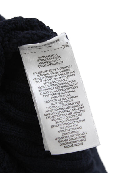 Polo Ralph Lauren Girls Cotton Cable Kit Dress Navy SIze M 8-10