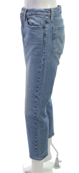 Levis Women Straight Jeans Blue Mid Rise Cotton Inseam 25 Size 27