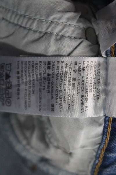 Levis Women Straight Jeans Blue Mid Rise Cotton Inseam 25 Size 27