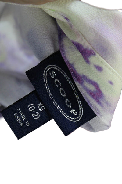 Scoop Womens Multicolor Tie Dye Long Sleeve Collared Wrap Dress Maxi Size XS