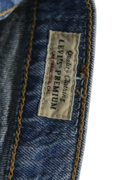 Levis Women Straight Jeans Blue Mid Rise Cotton Inseam 25 Size 27
