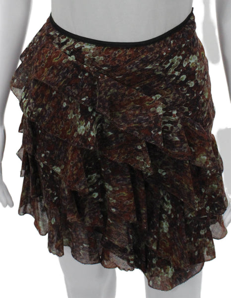 Catherine Malandrino Women Mini Wool Animal Print Skirt Knee Length Size 10