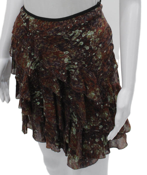 Catherine Malandrino Women Mini Wool Animal Print Skirt Knee Length Size 10