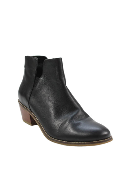 Cole Haan Women's Block Heel Leather Ankle Boots Black Size 7