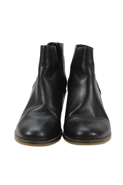 Cole Haan Women's Block Heel Leather Ankle Boots Black Size 7