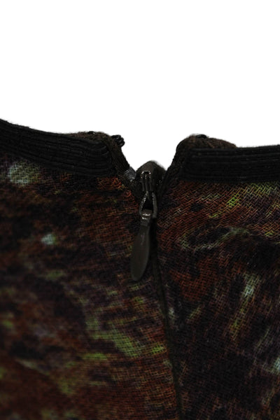 Catherine Malandrino Women Mini Wool Animal Print Skirt Knee Length Size 10