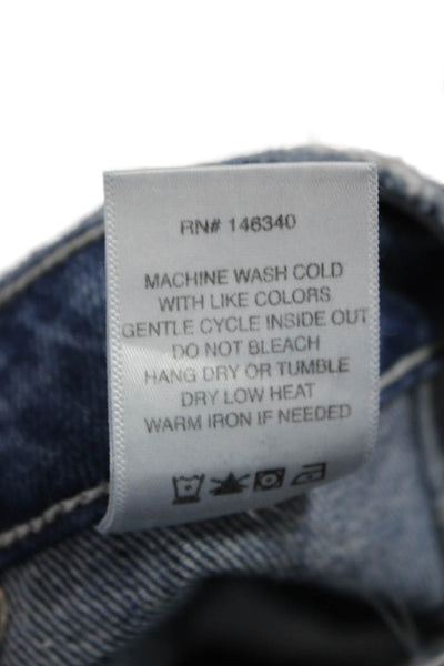 Amo Women Blue Cropped High Waist Cotton Jeans Size 25