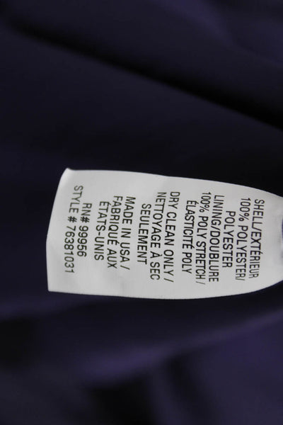 Shoshanna Womens Wrap Dress Purple Mid-Calf Zip Short Sleeve Polyester Size 0