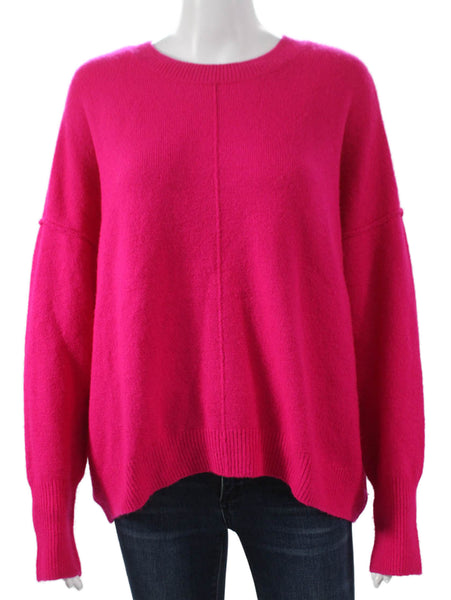 Vince Camuto Women Pullover Sweater Pink Crew Neck Long Sleeve Size L