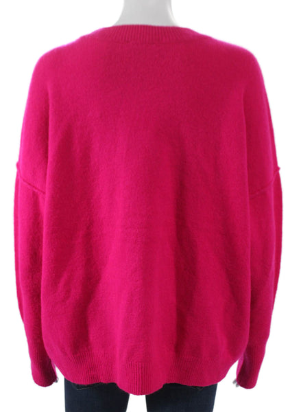 Vince Camuto Women Pullover Sweater Pink Crew Neck Long Sleeve Size L
