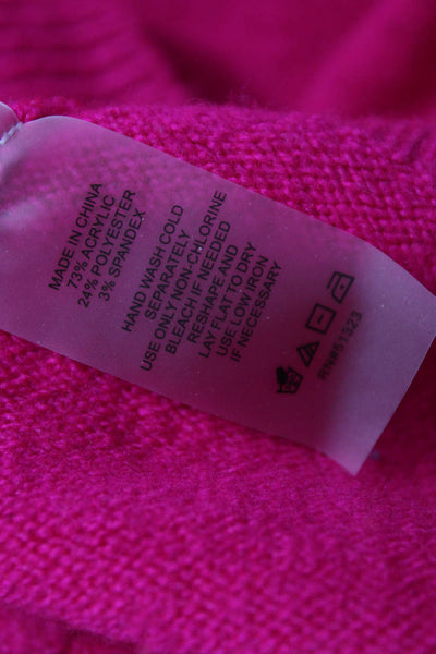 Vince Camuto Women Pullover Sweater Pink Crew Neck Long Sleeve Size L