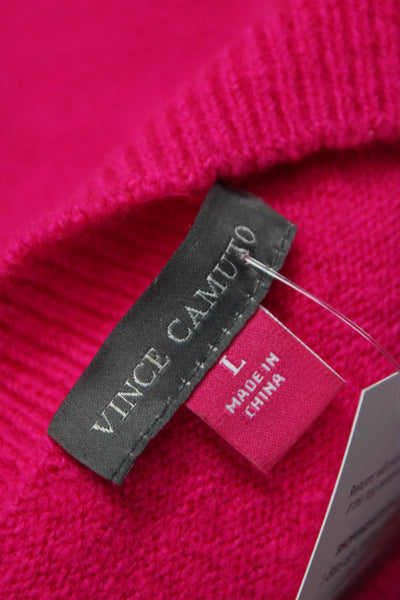 Vince Camuto Women Pullover Sweater Pink Crew Neck Long Sleeve Size L