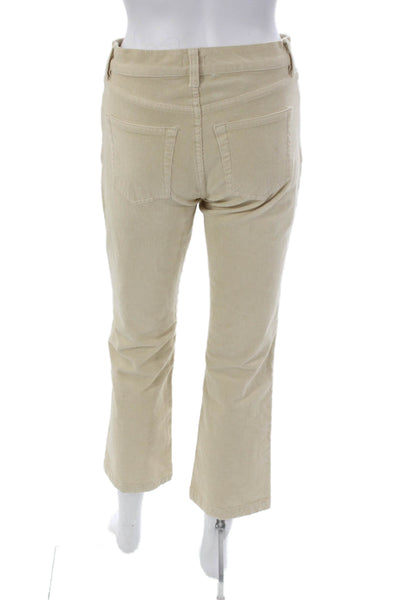 Faherty Women Cropped Pants Beige Organic Cotton Size 25