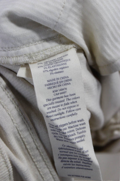 Faherty Women Cropped Pants Beige Organic Cotton Size 25