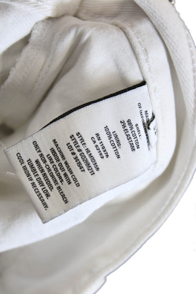 Helmut Lang Unisex Straight Jeans White High Rise Button Cotton Size 32